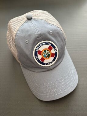 Southern Tide Gray and Slate Blue Mesh Back Cap - Florida Logo Patch